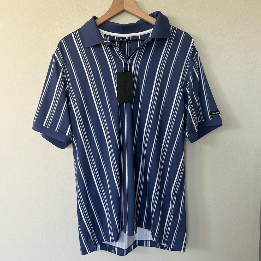 Bad Birdie Winning Streak Polo Mens XL Cobalt Blue Golf Performance NWT